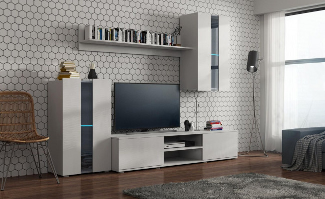 Set Modern Wohnwand Vitrinen Regal Schrank Wohnzimmer Modern Stil Wohnwände 4tlg