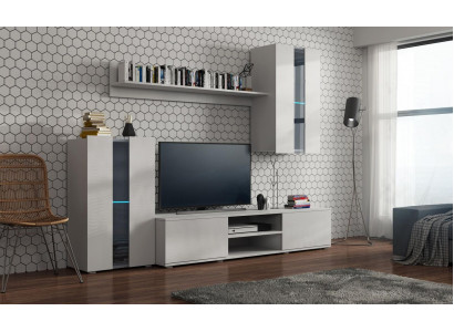 Set Modern Wohnwand Vitrinen Regal Schrank Wohnzimmer Modern Stil Wohnwände 4tlg