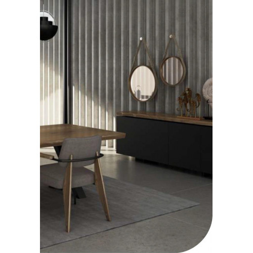 Esszimmer Anrichte Walnuss natur - Anthrazit matt Kommode Luxus Möbel