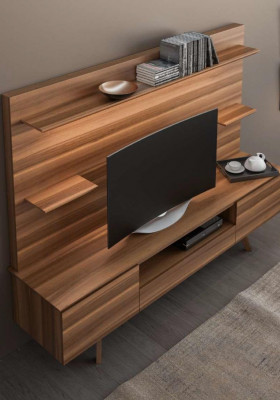 Walnuss natur Luxus Regale Moderne Wohnzimmer Möbel Hängeregale Neu