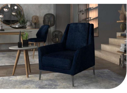Blauer Relax Sessel Moderner Einsitzer Wohnzimmermöbel Clubsessel Neu