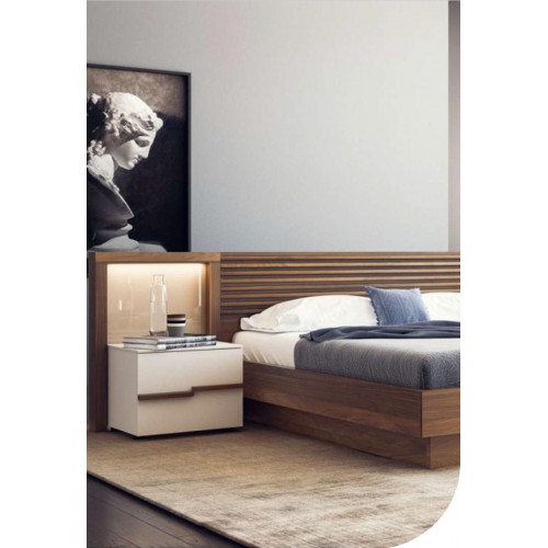 Walnuss Natur Nachttisch Schlafzimmer Beistelltische Luxus