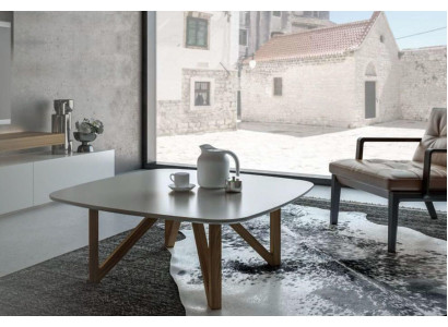 Couchtisch Wohnzimmer Tisch Luxus Walnuss Natur Designer Beistelltisch