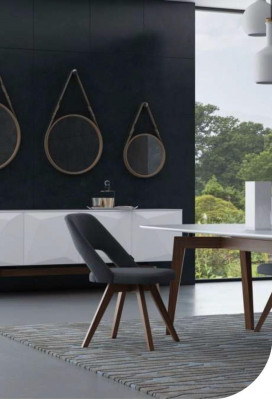 Grauer Luxus Esszimmerstuhl Moderner Einsitzer Stil Designer Holzmöbel