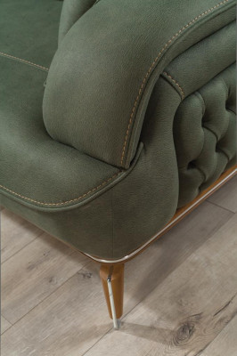 Sofa 3 Sitzer Grau Luxus Textil Wohnzimmer Design Italienischer Stil