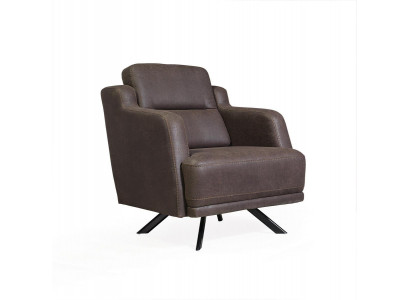 Leder Sessel Sitz Wohnzimmer Polster Einsitzer Modern Braun Luxus Neu