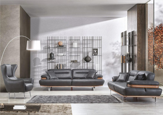Sofagarnitur Set 321 Sitzer Leder Sofa Couch Garnitur Design Couchen