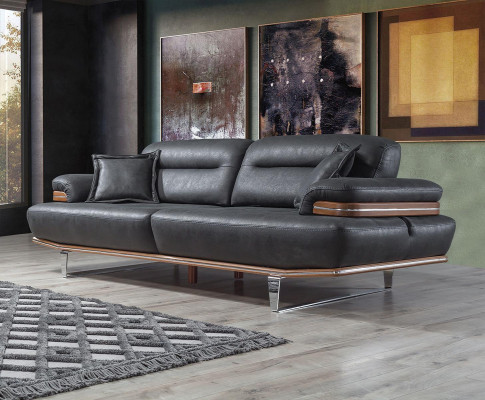 Sofagarnitur Set 321 Sitzer Leder Sofa Couch Garnitur Design Couchen