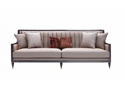 Viersitzer Sofa 4 Sitzer Stoffsofa Polstersofa Grau Klassischе Design