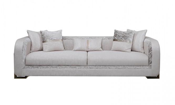 Dreisitzer Sofa 3 Sitzer Grau Polstersofa Stoffsofa Moderne Sofas