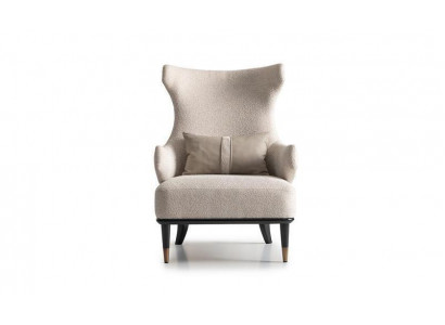 Luxuriöse Modern Ohrensessel Sessel Einsitzer Luxus Beige Stoff Modern Wohnzimmer