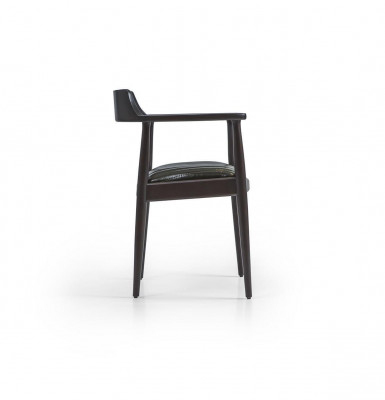 Esszimmer Design Stuhl mit Armlehnen Neu Möbel Sitz Schwarz Holzstuhl