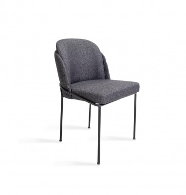Luxus Grau Stuhl Esszimmer Polster Stoff Möbel Neu Designer Stühle
