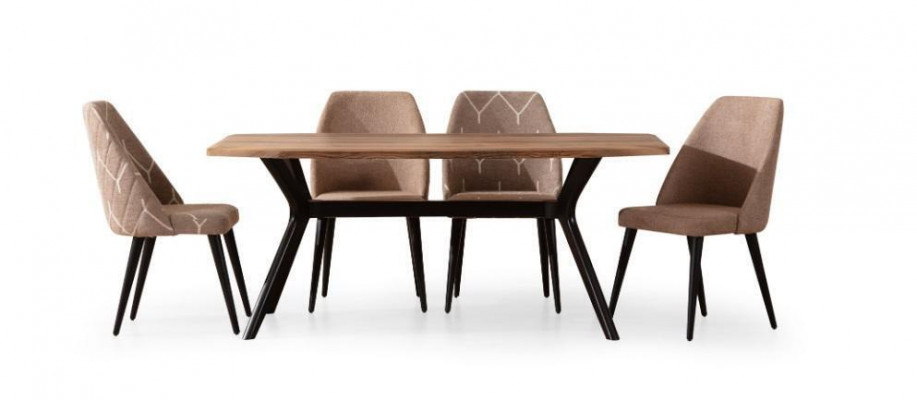 Braunes Modernes Esszimmer Set Anrichte Holz Esstisch 2x Spiegel 8tlg