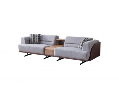 Grauer Wohnzimmer 3-Sitzer Luxuriöses Dreisitzer Sofa Polster Couchen