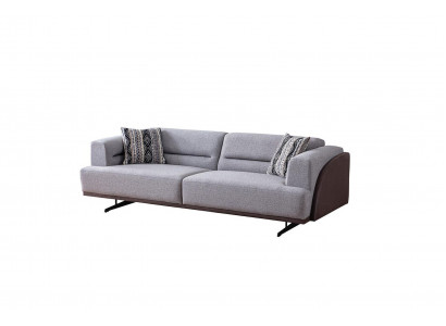 Grauer Moderner 3-Sitzer Polster Wohnzimmer Couchen Luxus Edle Sofas