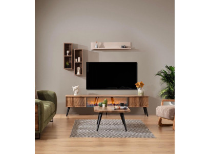 Wohnzimmer Wandmöbel Designer RTV-Lowboard TV-Regal Hängeregale 3tlg Set