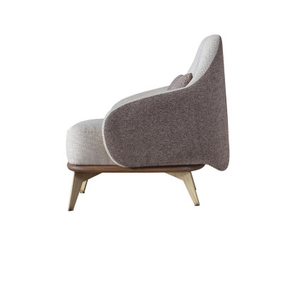 Exklusiver Sessel Wohnzimmer Textil Einsitzer Design Stilvolle Holzfüße