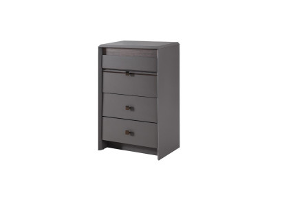 Exklusive Graue Kommode Luxuriöse 4x Schubladen Schlafzimmer Holz Möbel