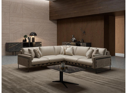 Wohnzimmer Garnitur Ecksofa Couch L-Form Polster Sitz Luxus Couchtisch