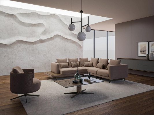 Designer Garnitur Wohnzimmer Set Sofa Couch L-Form mit Couchtisch Einrichtung