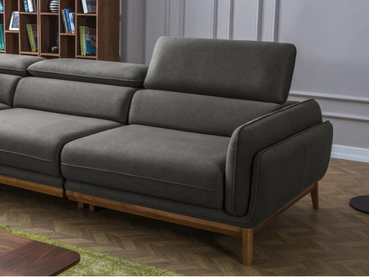Wohnzimmer Leder Sofa Couch L-Form Polster Sitz Ecksofa Garnitur Couchtisch