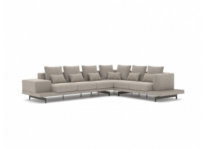 Polstermöbel Grau Designer Ecksofa L-Form Polster Textil Sofa Wohnzimmer