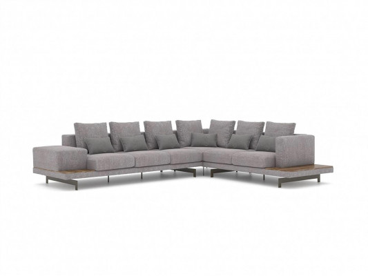 Designer Neu Ecksofa L-Form Grau Textil Möbel Wohnzimmer Einrichtung