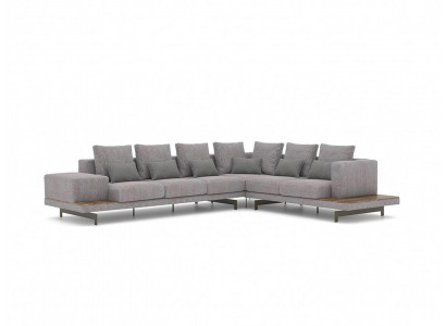 Designer Neu Ecksofa L-Form Grau Textil Möbel Wohnzimmer Einrichtung