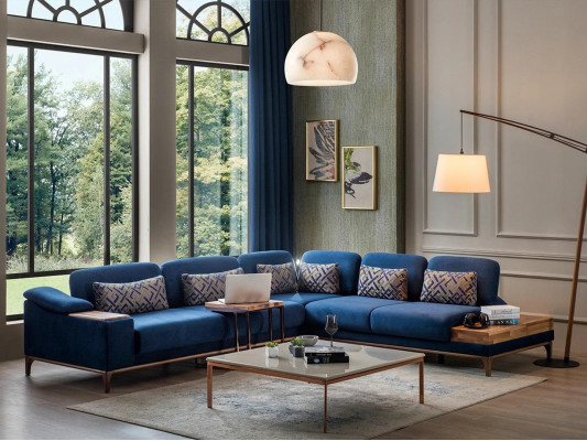 Ecksofa L Form Sofa Couch Design Wohnzimmer Polster Textil Modern Eck Garnitur
