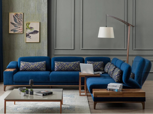 Ecksofa L Form Sofa Couch Design Wohnzimmer Polster Textil Modern Eck Garnitur