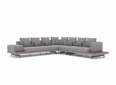 Grau Sofa Couch L-Form Designer Textil Möbel Polstersofa Wohnzimmer Neu