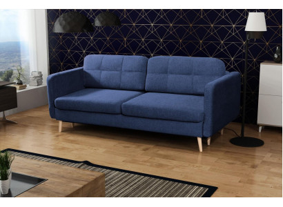 Schlafsofa Luxus Designer Sofa 3 Sitzer Möbel Polster Textil Blaue Couchen Ecke