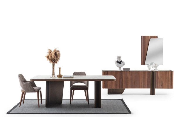  Esszimmer 7tlg Modern Set Esstisch Sideboard Buffet Spiegel Stühle