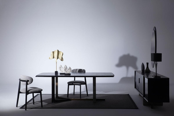  Esszimmer 7tlg. Set Esstisch Sideboard Spiegel 4x Stühle Modern Design