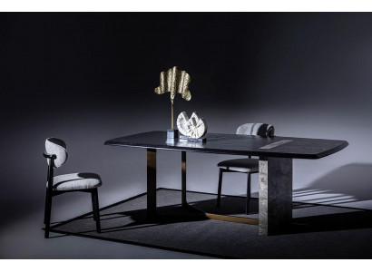  Esszimmer Set 5tlg. Schwarz Modern Design Esstisch mit 4x Stühle Luxus