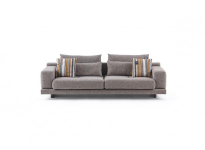  3-Sitzer Modern Stil Designer Wohnzimmer Stoffsofa mit Kissen Rückenkissen