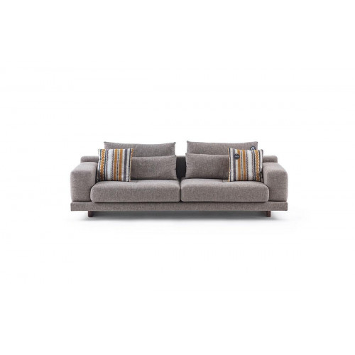3-Sitzer Modern Stil Designer Wohnzimmer Stoffsofa mit Kissen Rückenkissen