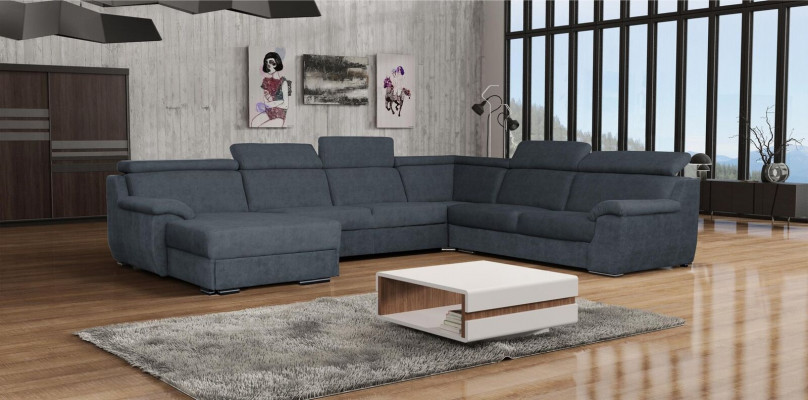 Ecksofa U-form Polster Sofas Relax Couch Textil Sitz Möbel Wohnlandschaft Luxus