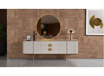  Perfekte Esszimmer Set Besteht aus Beige Anrichte und Spiegel 2tlg. neu