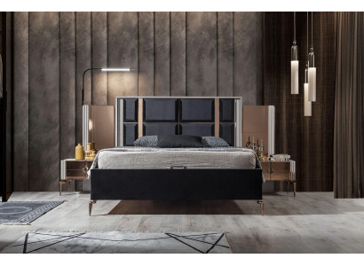  Perfekte Set Modern Bett und 2x Nachttische Luxus Neu in Schlafzimmer