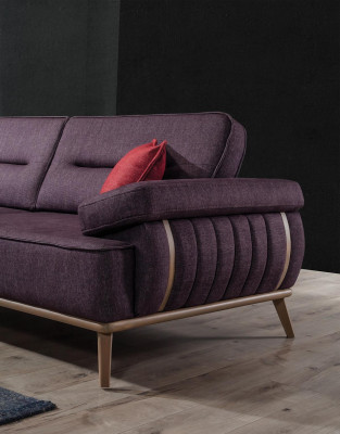  Luxuriöse 3-Sitzer Sofa Lila Farbe Modern Möbel in Wohnzimmer Neuheit