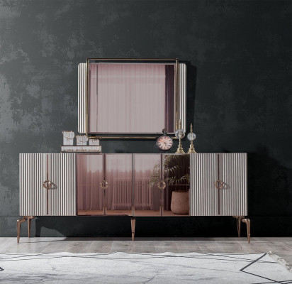  Modern Esszimmer Set Besteht aus Stilvoll Anrichte und Spiegel 2tlg