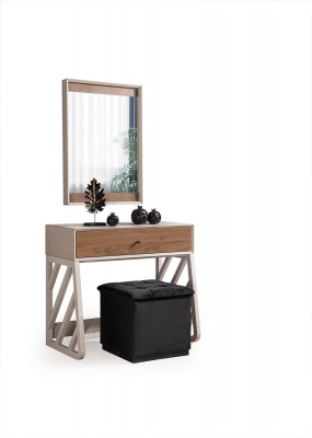  Modern Schlafzimmer Set Besteht aus Schminktisch mit Spiegel Beige neu