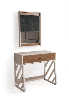  Modern Schlafzimmer Set Besteht aus Schminktisch mit Spiegel Beige neu
