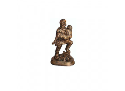 Skulptur Feuerwehrmann rettet Kind Held Figur Statue Kupfer Imitation 25cm Deko