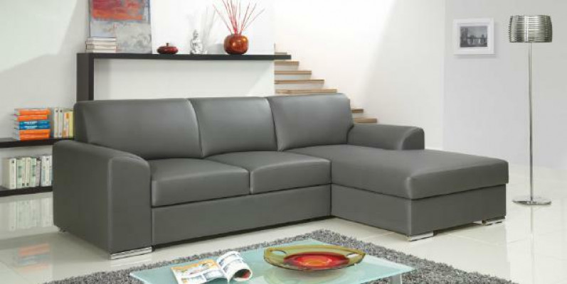 Innovation im Wohnzimmer Ecksofas mit Stoffpolsterung und ausziehbarer Schlaffunktion