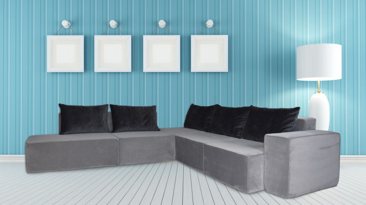 Designer Sofa Ecksofa Stoffsofa System Sofa Textil Samt Eckcouch Couch SL Sofa 2