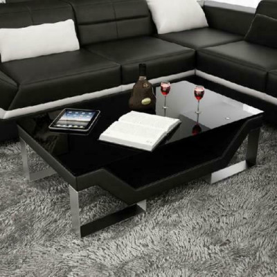 Sofatisch Glas Design Tisch Wonzimmer Leder Couch Beistell Sofa Kaffee