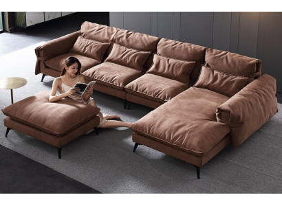Luxus modernes Sofa-Eckset L-Form Polsterung Wohnzimmer wohnlandschaft